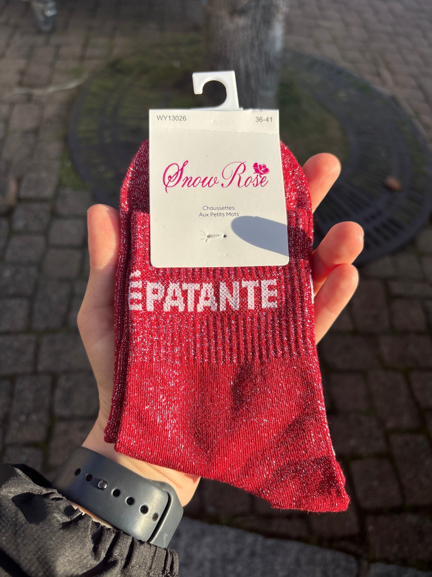 Chaussettes paillettes épatante rouge