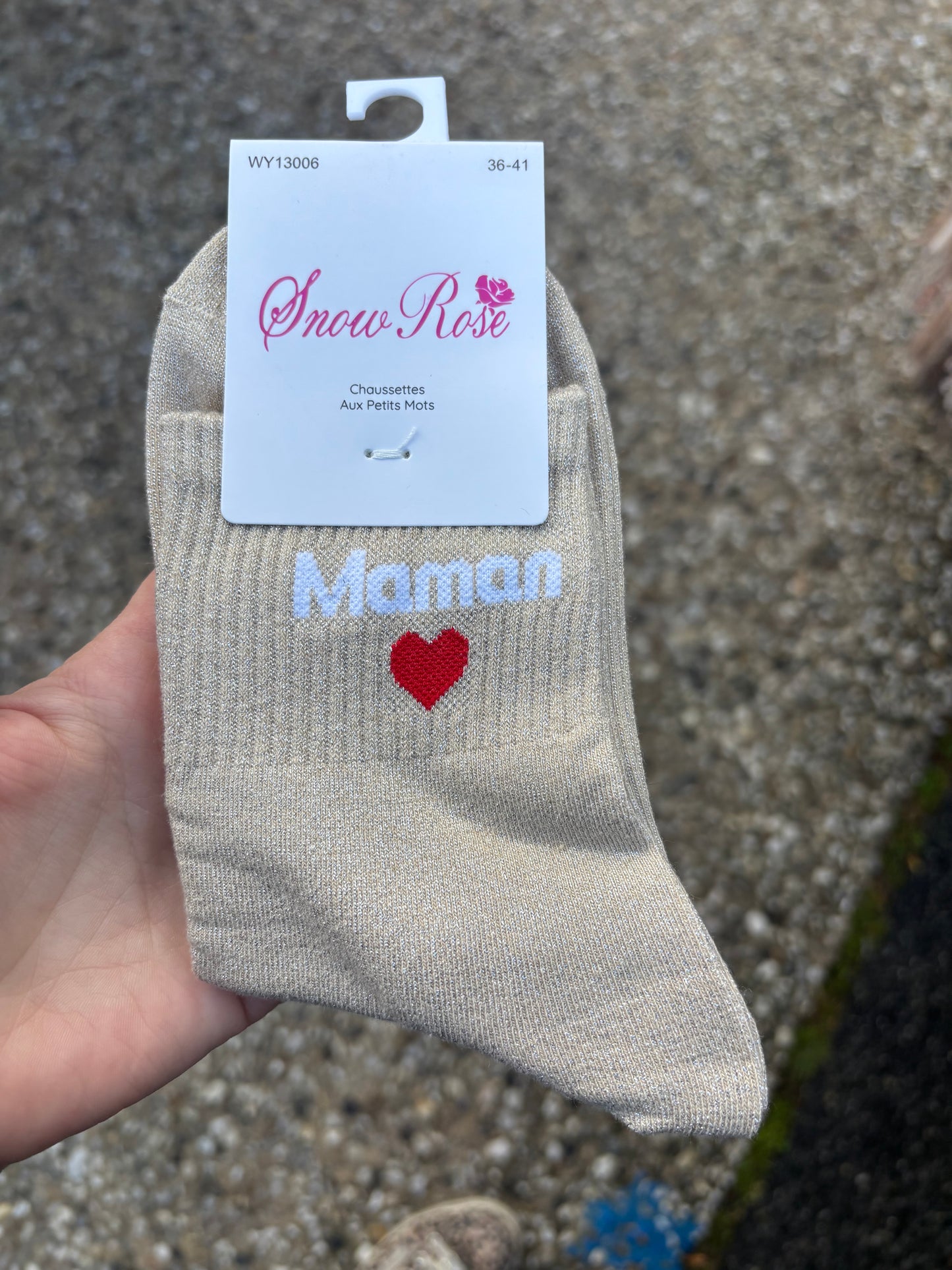 Chaussettes paillettes Maman ❤️