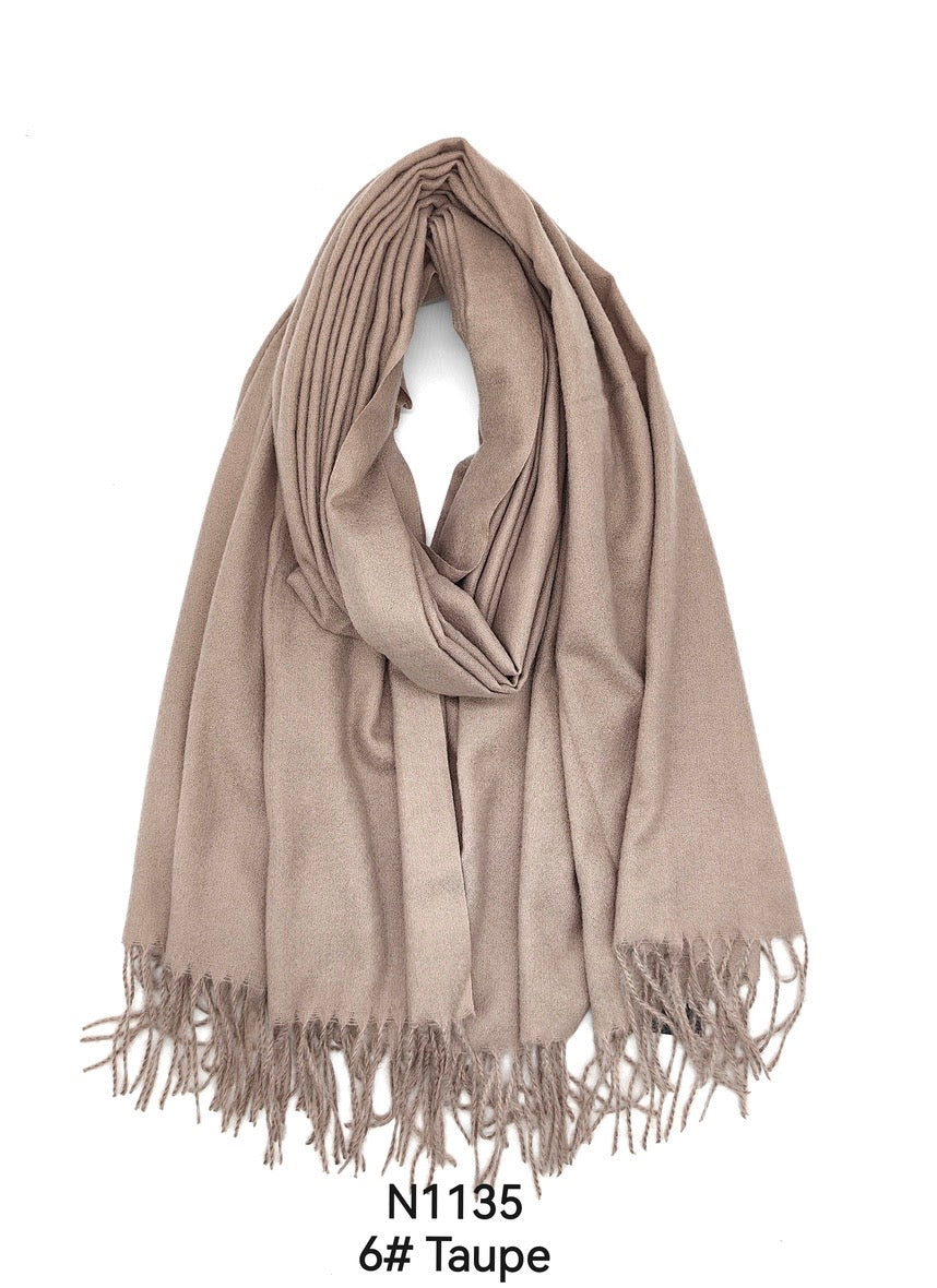 Écharpe hiver uni taupe