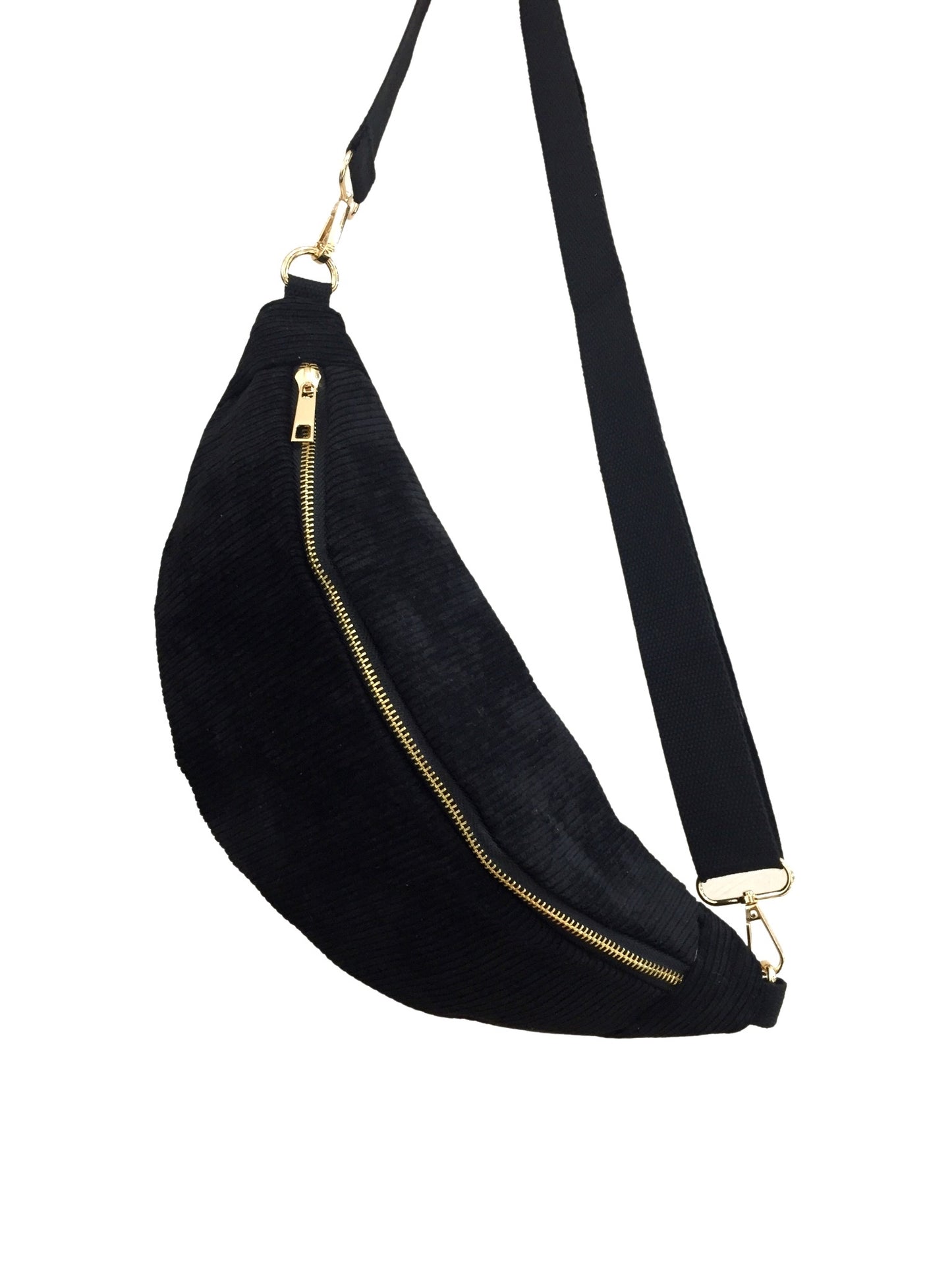 Sac banane textile noir