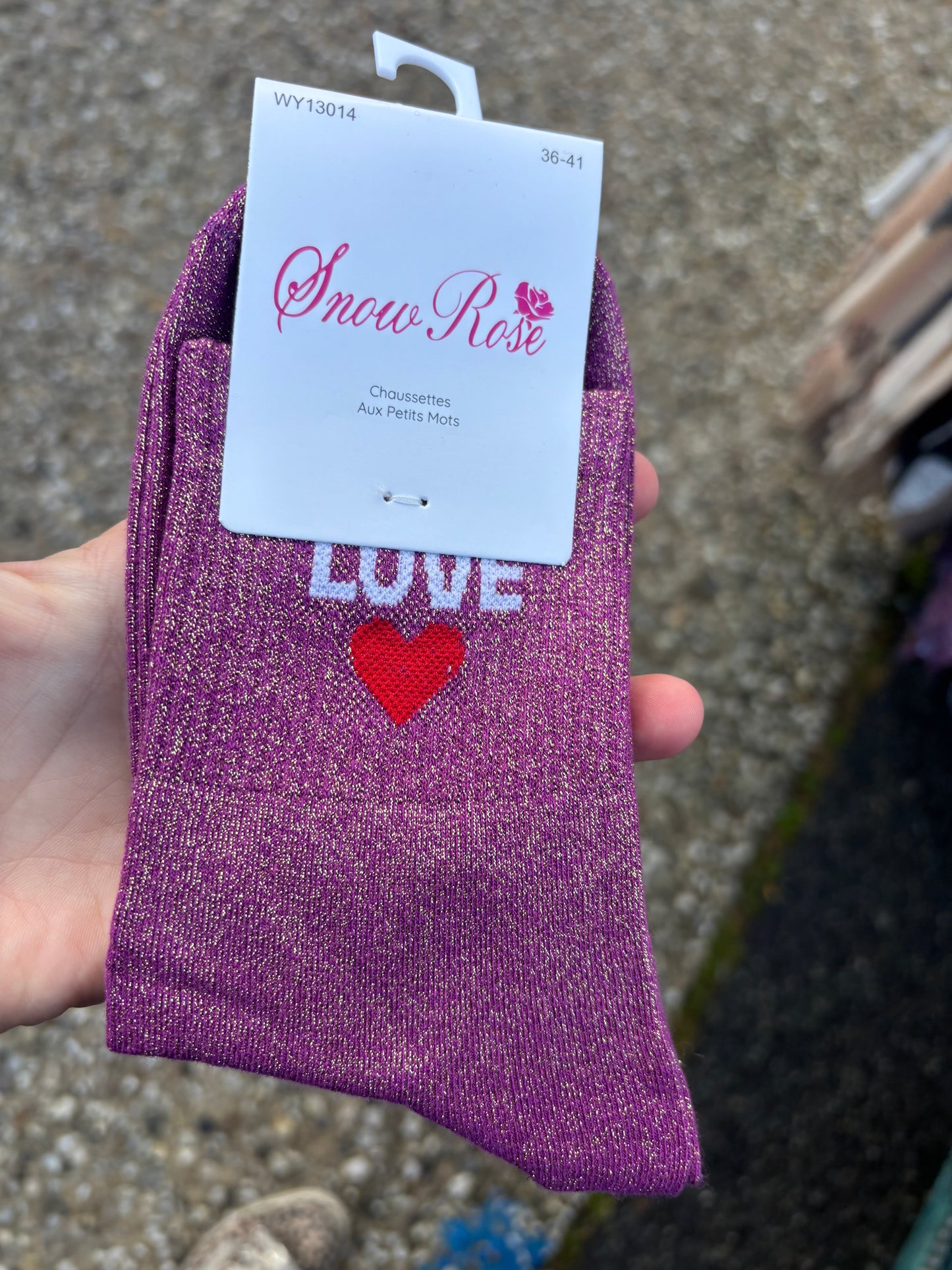 Chaussettes paillettes Love ❤️