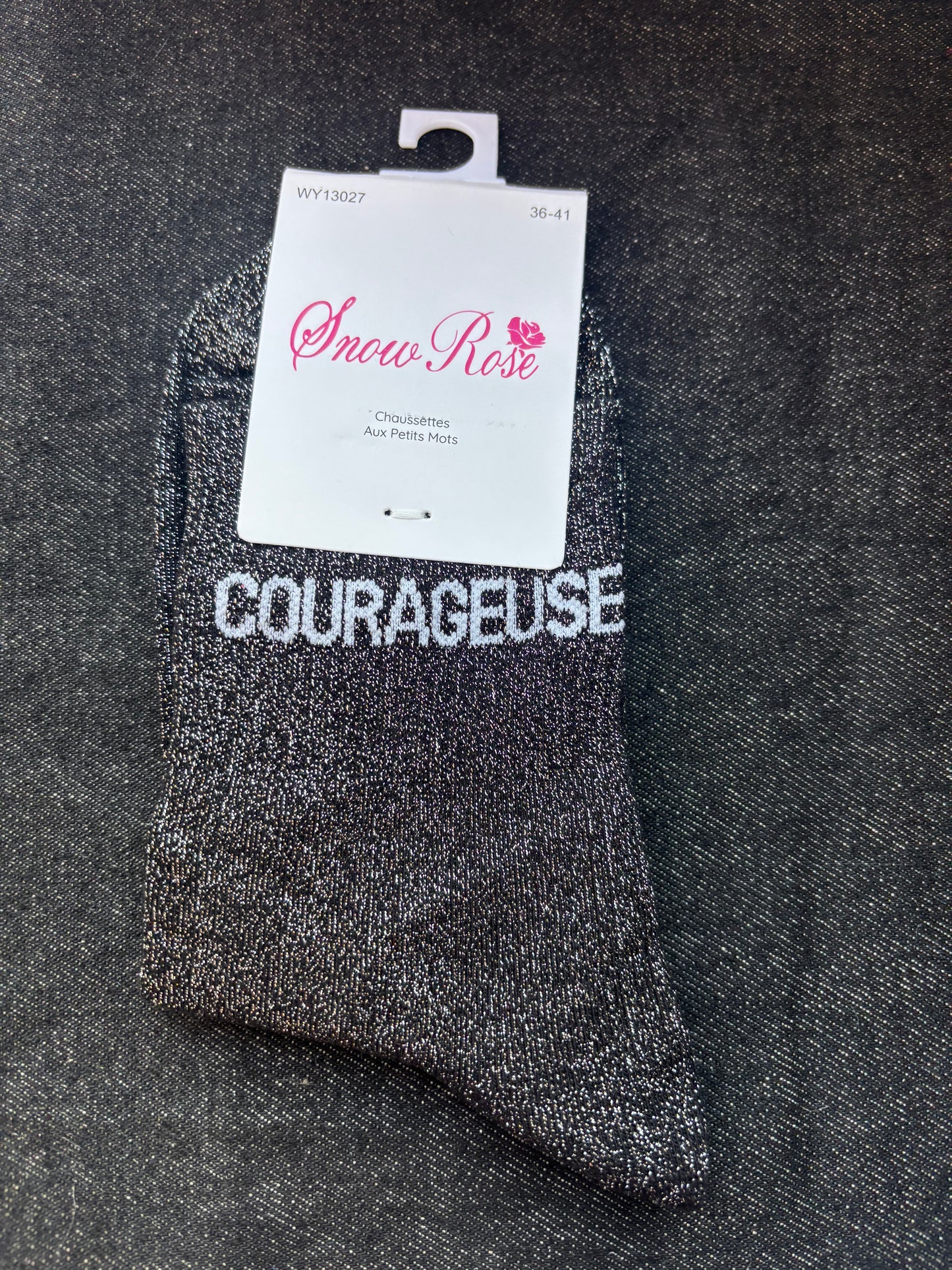 Chaussettes paillettes Courageuse