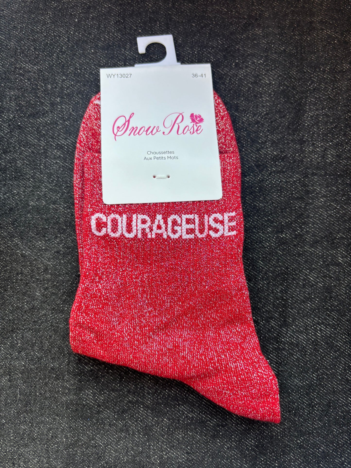 Chaussettes paillettes Courageuse