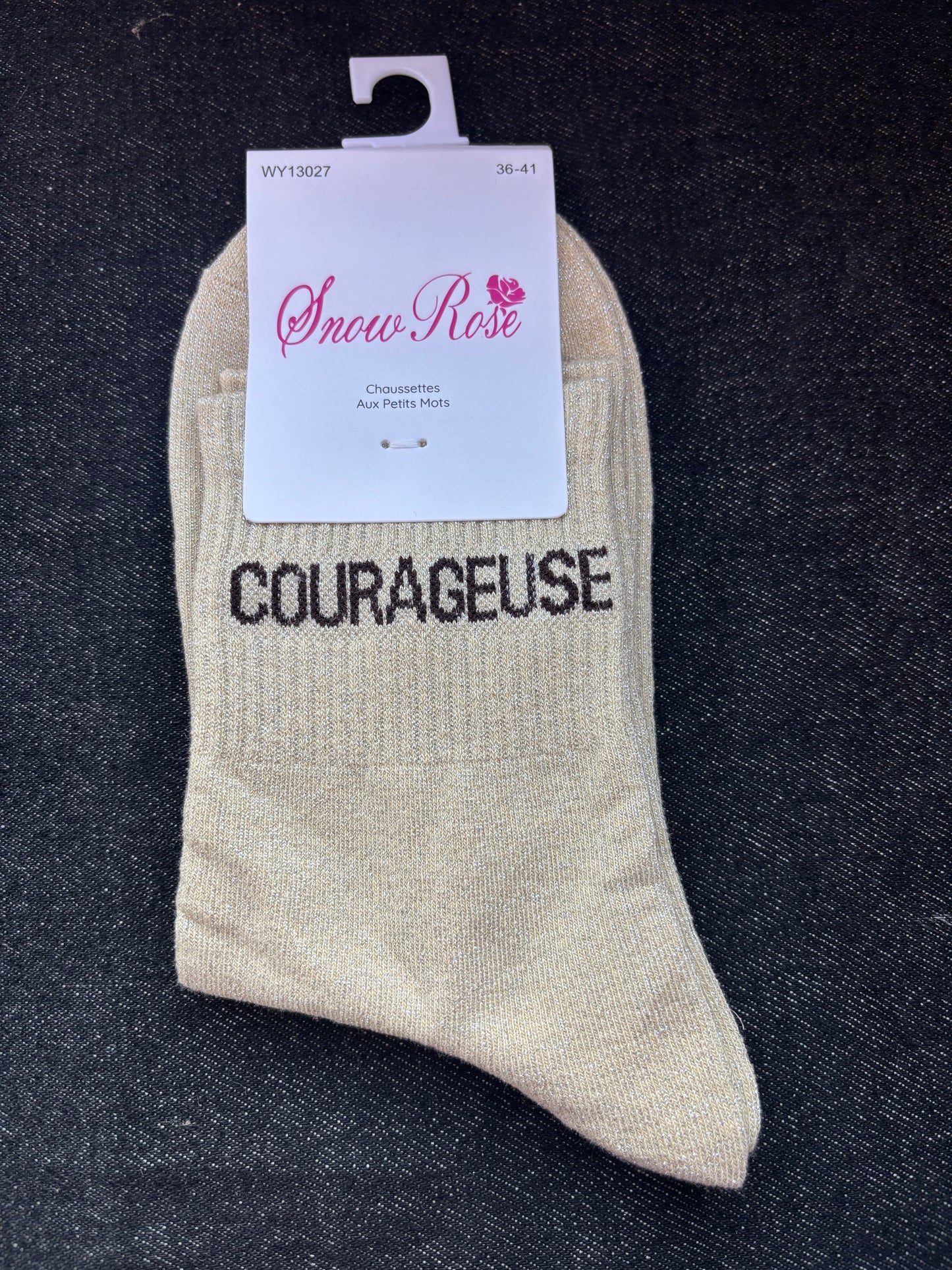 Chaussettes paillettes Courageuse