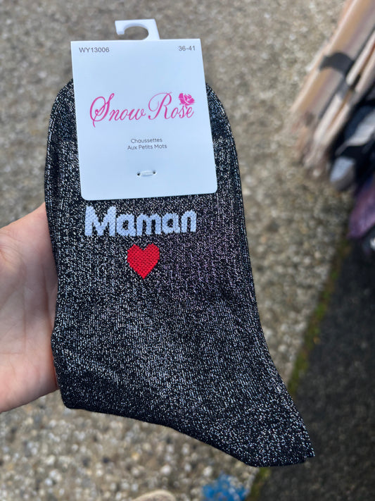 Chaussettes paillettes    Maman ❤️