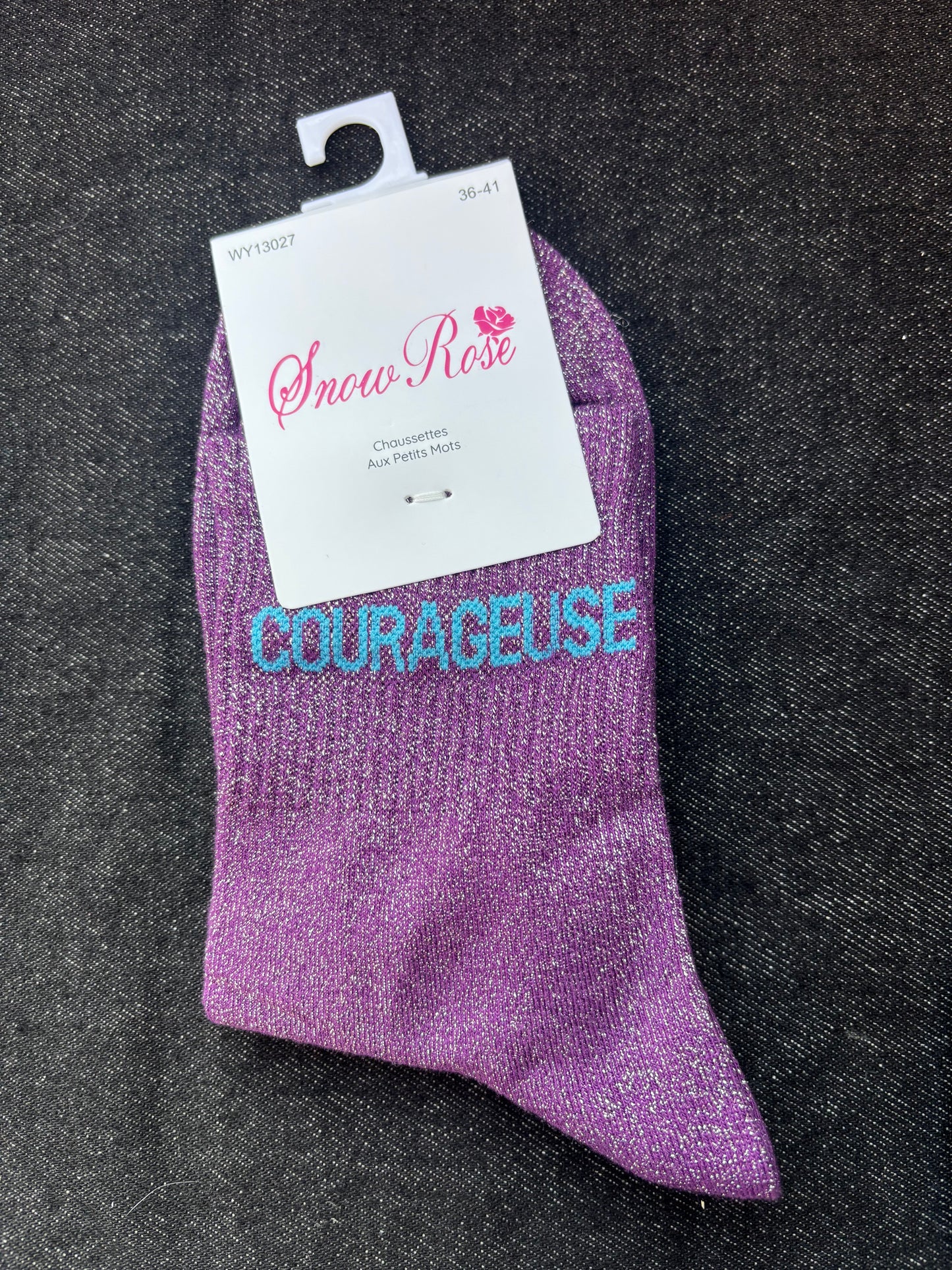 Chaussettes paillettes Courageuse