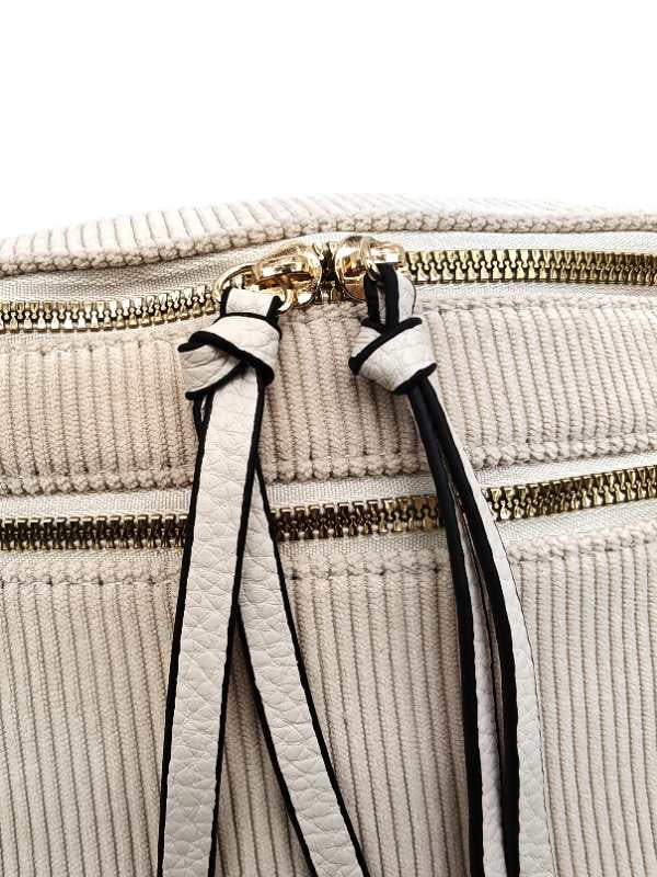 Sac velours beige avec bandoulière