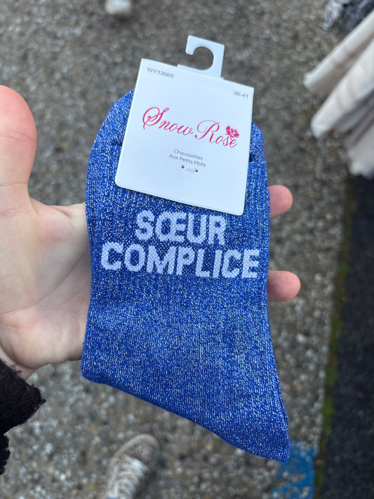 Chaussettes paillettes       Sœur complice