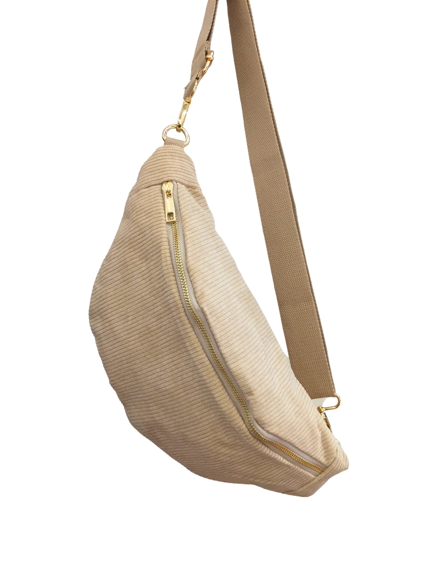 Sac banane textile beige