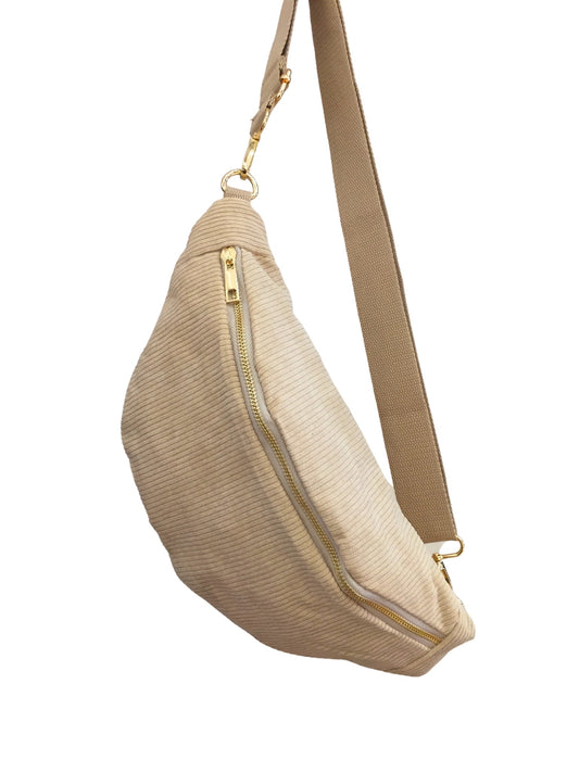 Sac banane textile beige