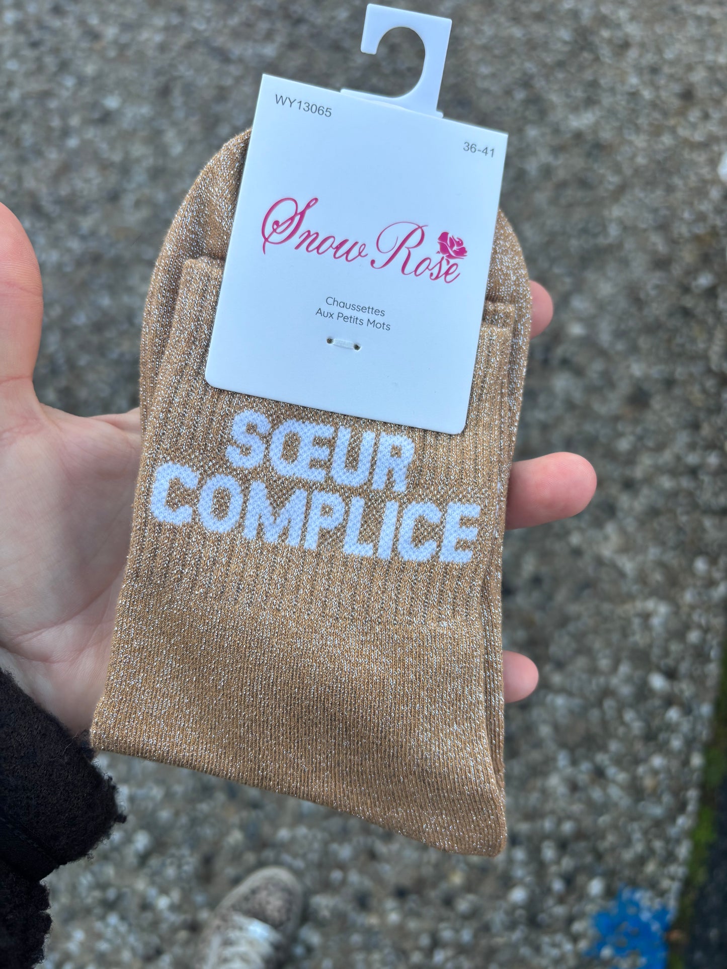 Chaussettes paillettes       Sœur complice