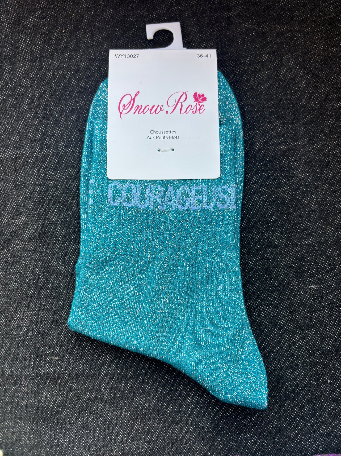 Chaussettes paillettes Courageuse