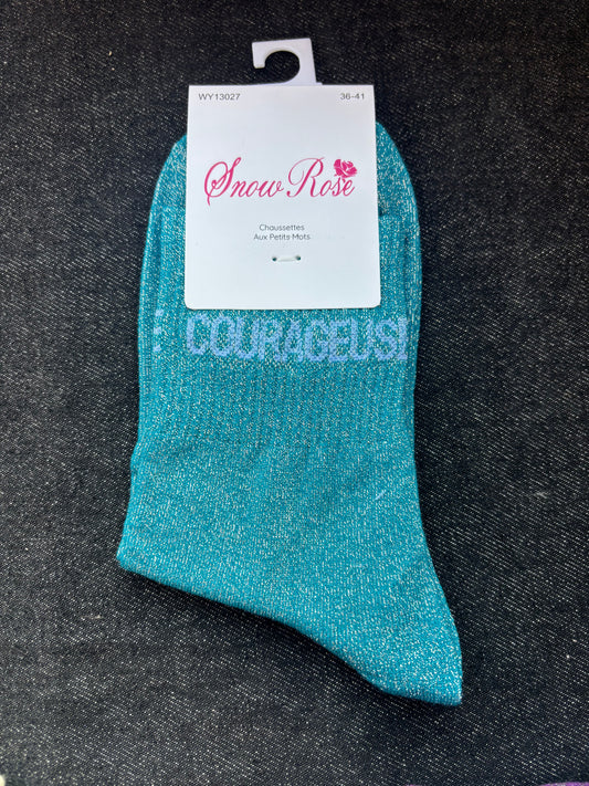 Chaussettes paillettes Courageuse
