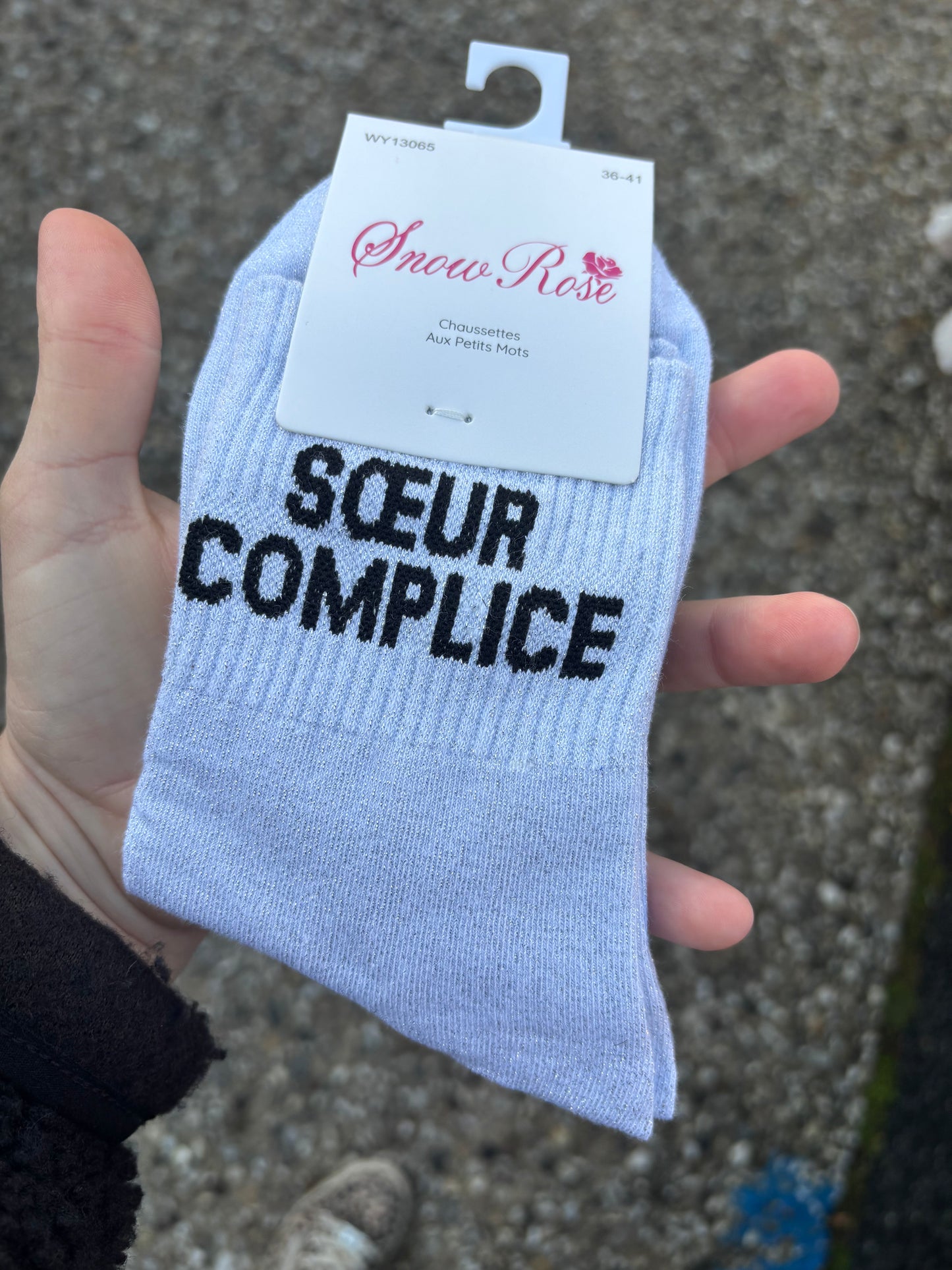 Chaussettes paillettes       Sœur complice