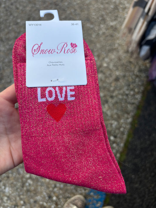 Chaussettes paillettes Love ❤️