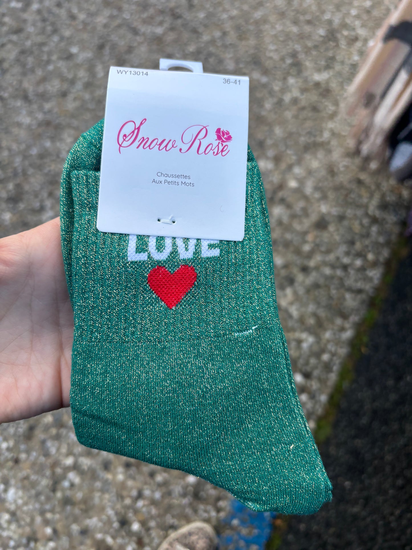 Chaussettes paillettes Love ❤️