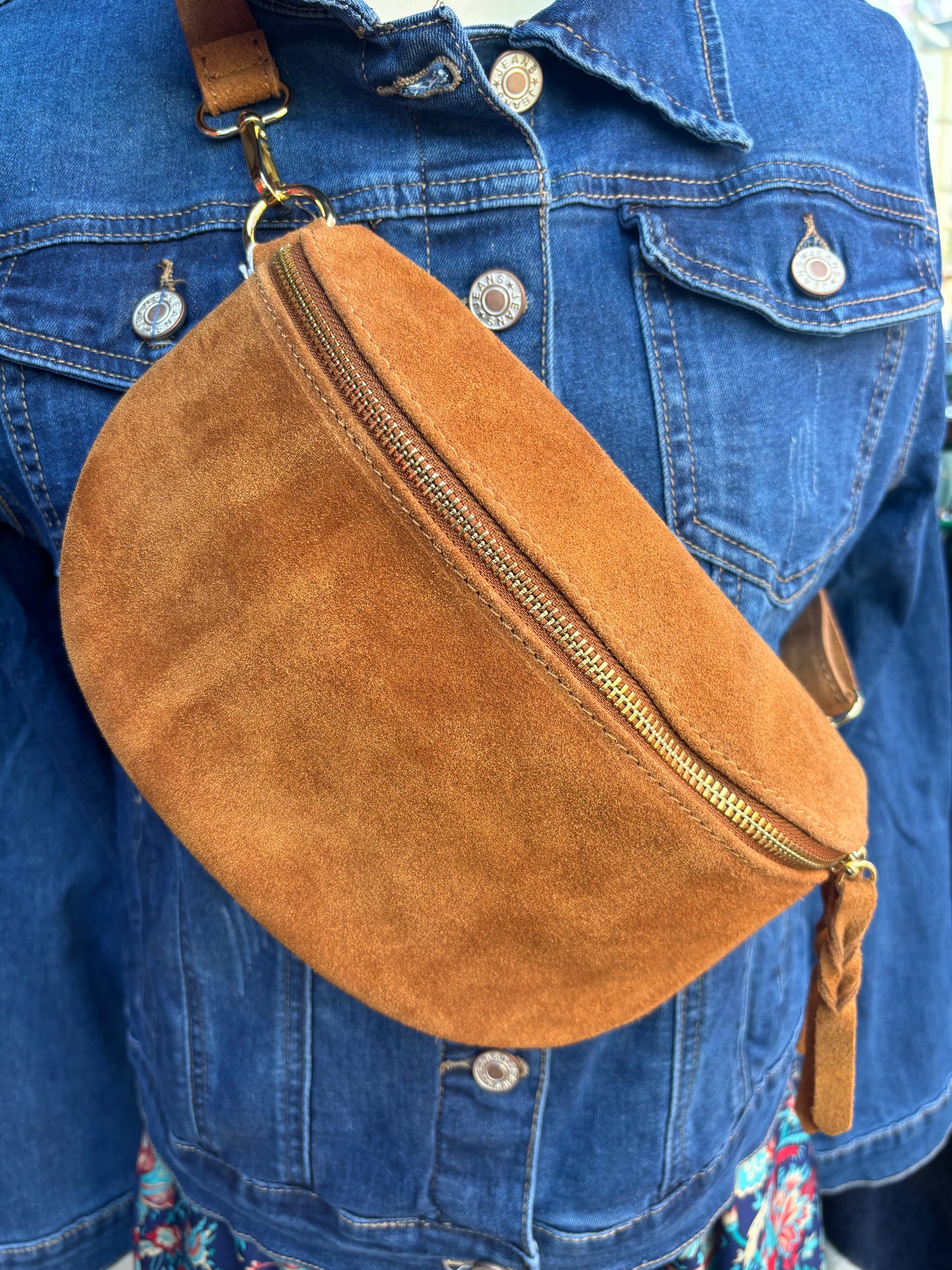 Sac banane cuir camel