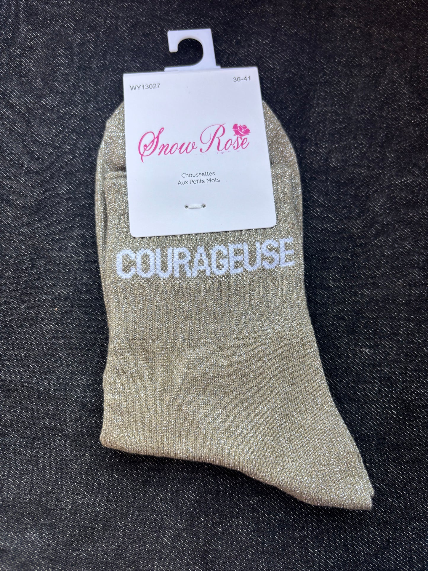 Chaussettes paillettes Courageuse