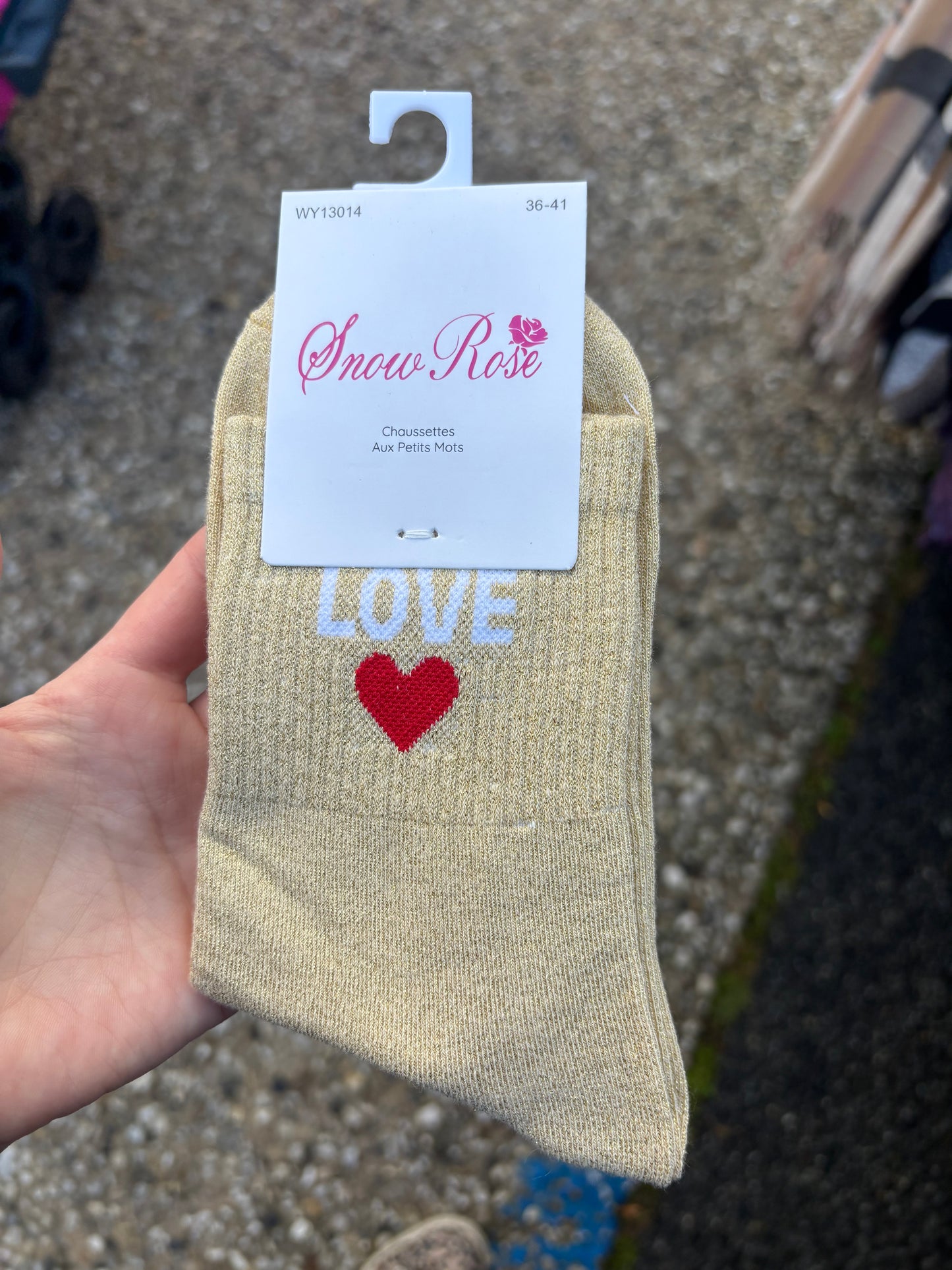 Chaussettes paillettes Love ❤️