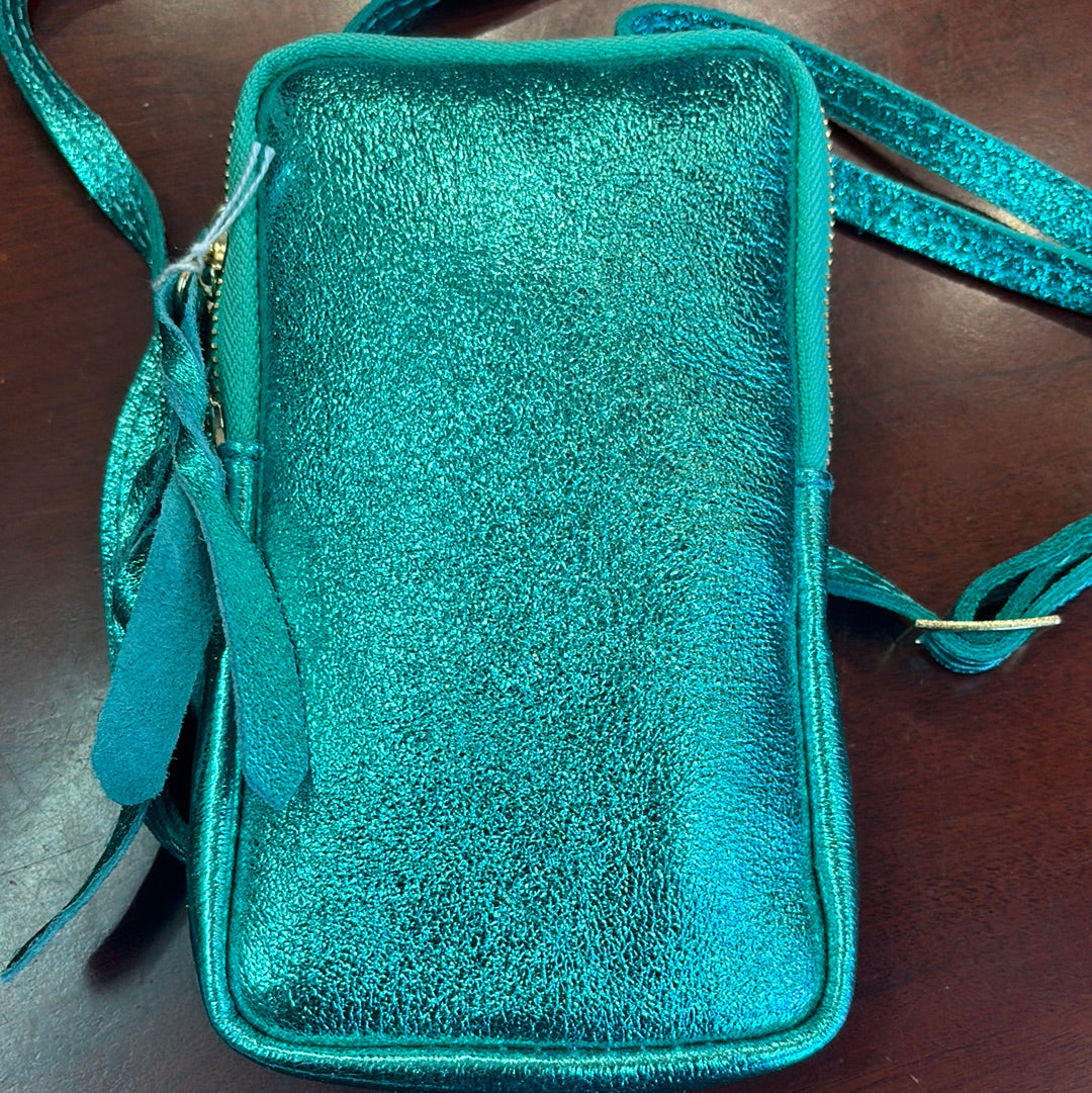 Pochette de téléphone turquoise