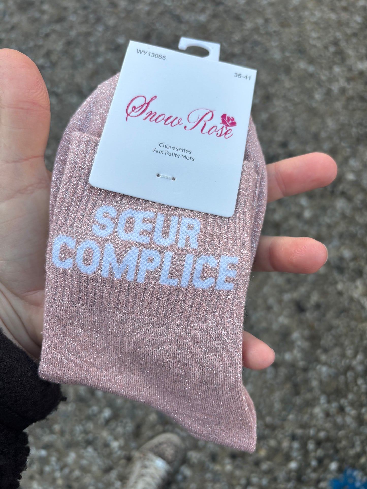 Chaussettes paillettes       Sœur complice