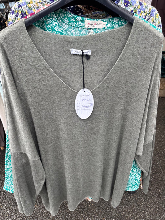 Pull Laura Laurent kaki Chine